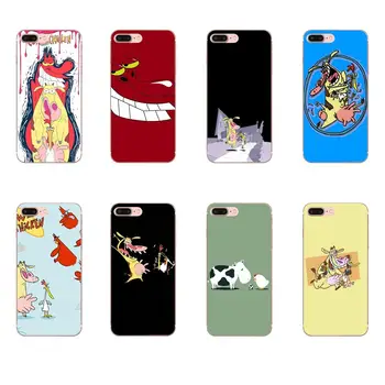

Soft Mobile Pouch Cute Cartoon Movie Cow And Chicken For Apple iPhone 4 4S 5 5C 5S SE 6 6S 7 8 Plus X XS Max XR