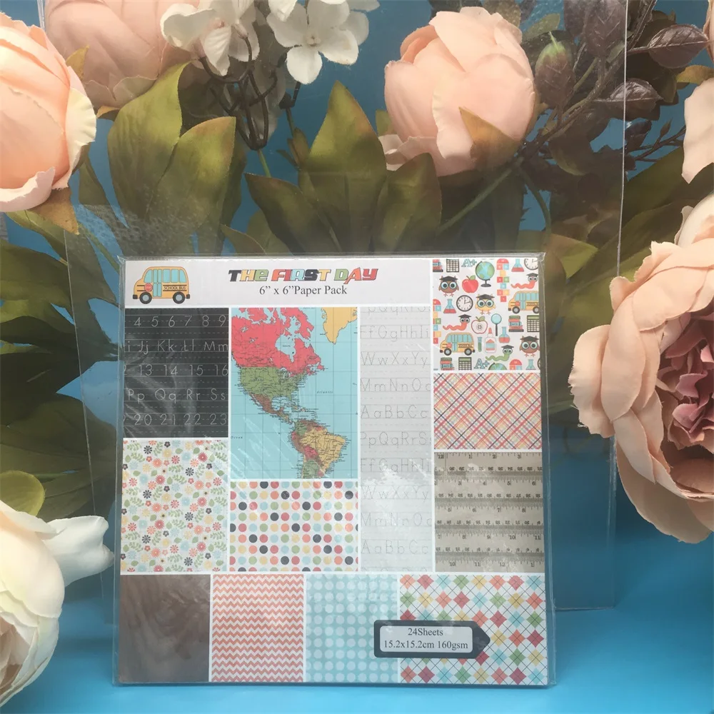 

24pcs/Pack 6*6inch The First Day Patterned Paper Pack Scrapbooking DIY Planner Card Making Journal Project Letter Pad Paper