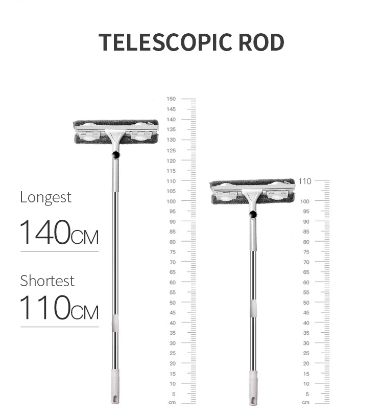 Стеклоочиститель двухсторонний очиститель для очистки окон длинная ручка телескопический стержень силиконовая Вращающаяся головка с инструментом для чистки ткани