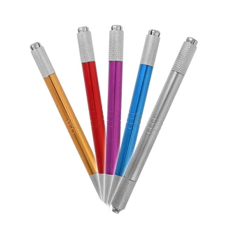 

Permanent Makeup Tattoo Pen Kit 5Pcs Manual Machine Dual-head 5 Color Optional for Eyebrow Lip Liner Microblading Needle Inks