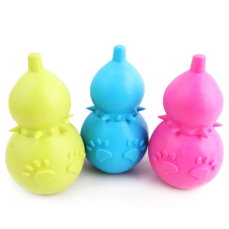 New Non toxic Rubber Dog Toys Cute Gourd Pet Puppy Chew Toys For Small