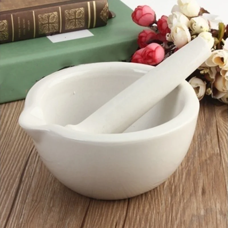 

Cute Topping Actual Porcelain Mortar and Pestle Mixing Grinding Bowl Set Garlic Mills Mixing Pot Herb Pepper Grinder Minced Tool