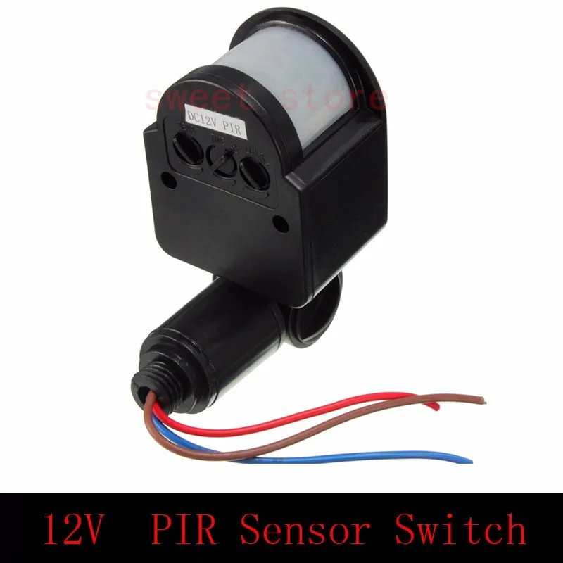 Newest! 180 degree Adjustable LED DC12V Infrared PIR Motion Sensor Detector Wall Light Switch 12M 1pc (5)