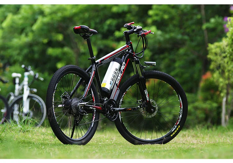 Discount 26inch Hydraulic disc brake 27speed electric mountain bike 48V lithium battery smart electric bicycles 500W motor aluminum frame 22
