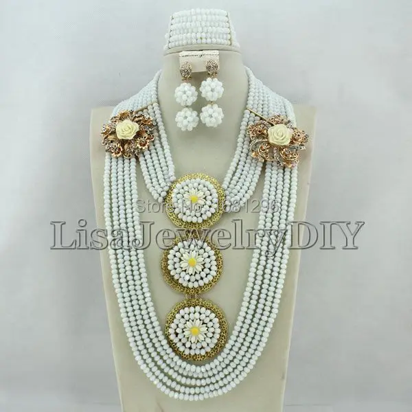 

African Beads Jewelry Sets Nigerian Wedding African Crystal Beads Jewelry Set HD1295