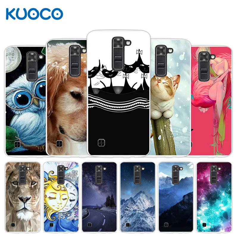 

New TPU Soft Silicon Phone Cases for LG K7/Tribute 5 LS675/X210 X210DS Shell Scenery Design 5.0 inch Back Cover Clear Fundas