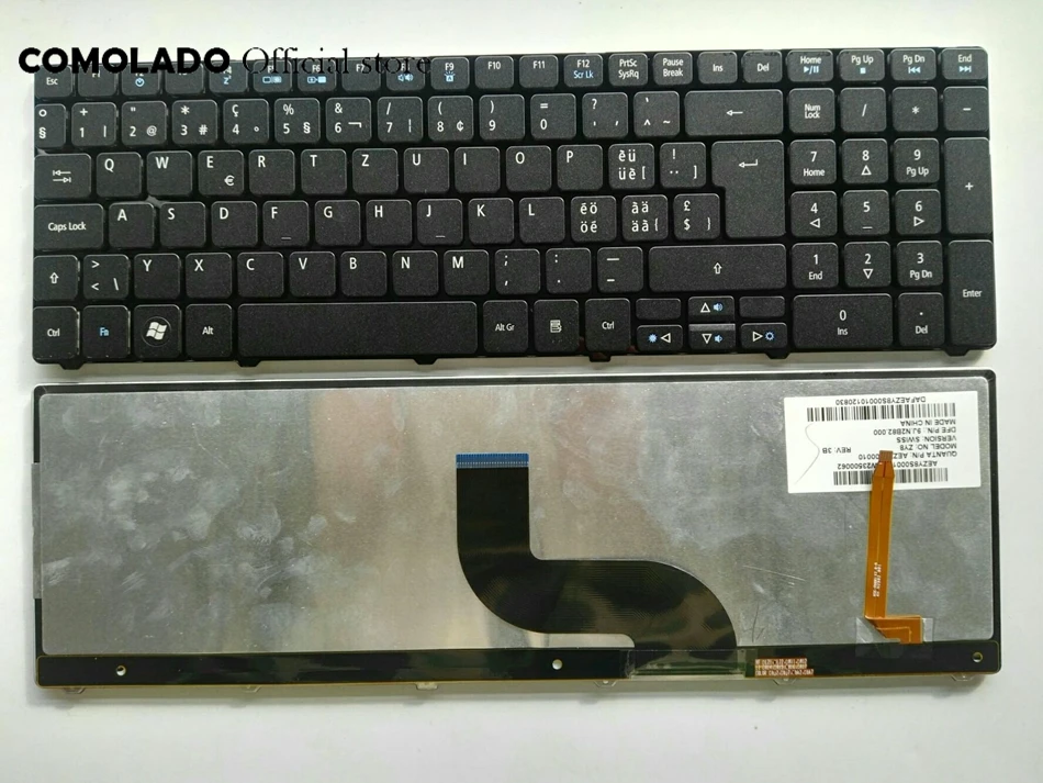 Новая SWISS клавиатура для Acer Aspire 5810 5810T 5410T 5536 5536G 5738 5740 8935 8940 с подсветкой черная