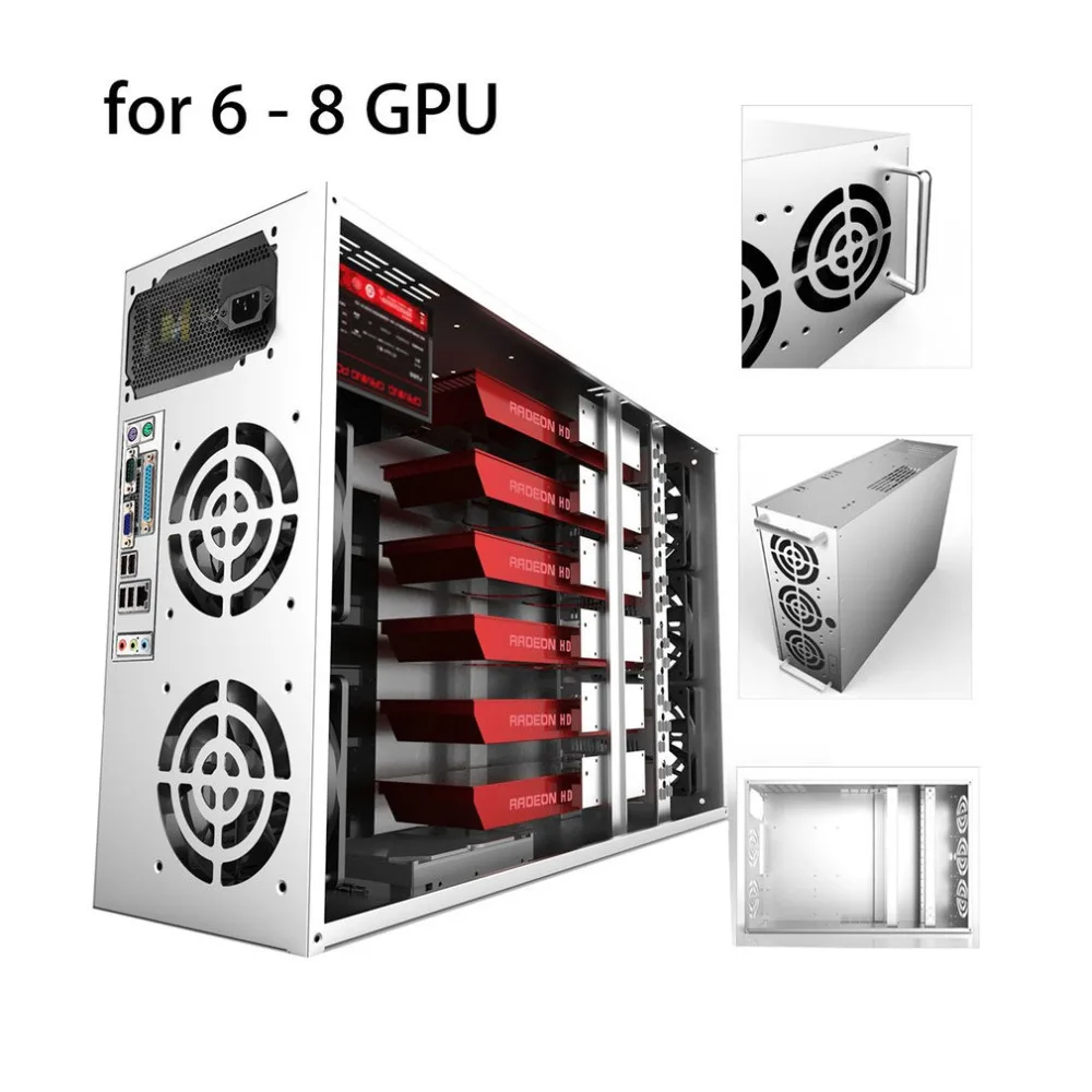 Open Air Mining Frame Rig Graphics Case GPU ATX Fit 6/8 Graphics Card Ethereum ETH ETC ZEC XMR Magnalium Alloy 12cm Fans Open Air Mining Frame Rig Graphics Case GPU ATX Fit 6/8 Graphics Card Ethereum ETH ETC ZEC XMR Magnalium Alloy 12cm Fans