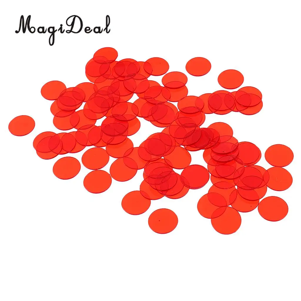 MagiDeal 300pc Translucent Bingo Chips Markers 3/4 Inch Poker Chips for Bingo Poker Board Game Cards Casino Accessories