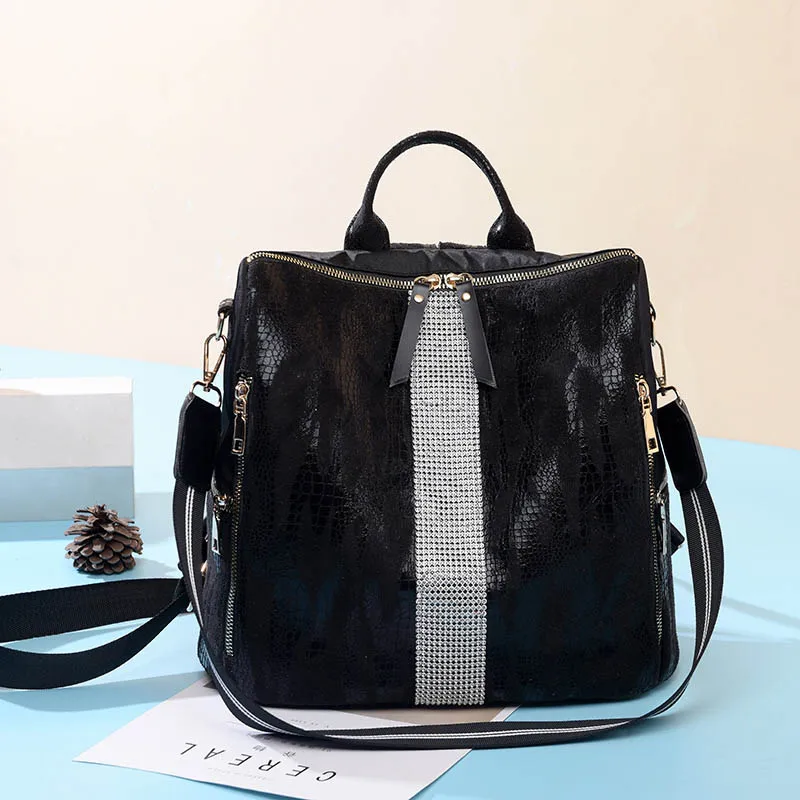 Kopen Animal Prints Rugzak Vrouwen 2019 Schooltassen voor Tienermeisjes Vintage Diamanten Bagpack Grote Capaciteit Rugzak XA445H