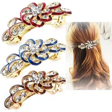 Красивые женские модные заколки для волос цветок кристалл заколка со стразами заколка для волос аксессуары WH998