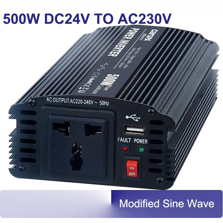 500w power inverter auto car 50/60hz modified sine wave DC 24V AC 220V