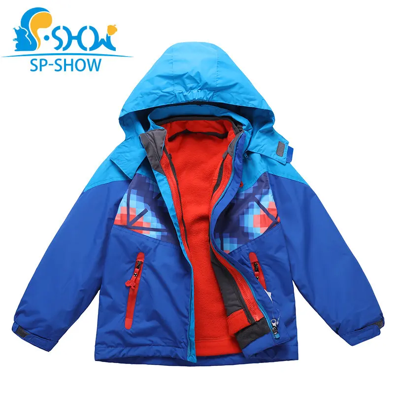

2019 Luxury Brand 6-10 Age Boys Double Piece Hooded Trench Spring & Autumn Waterproof Jacket For Girls SP-SHOW Coats 69134