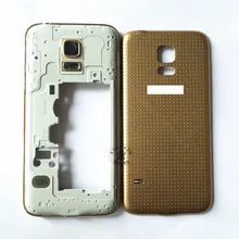 Single Sim Card Middle Frame Housing Bezel Camera Cover+Battery Cover For Samsung Galaxy S5 SV Mini G800