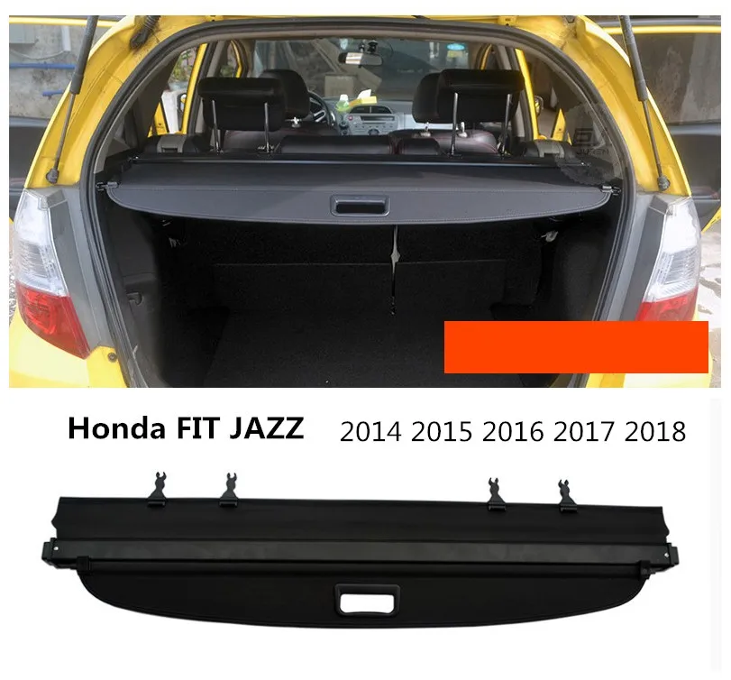 

Car Rear Trunk Security Shield Cargo Cover For Honda FIT JAZZ 2014 2015 2016 2017 2018 High Qualit Black Beige Auto Accessories