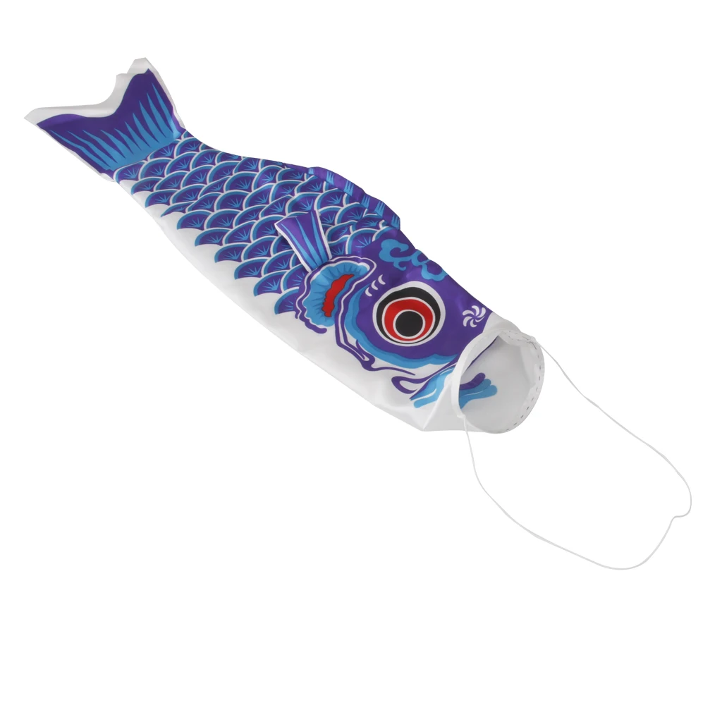 MagiDeal 55cm Blue Japanese Windsock Carp Flag Koi Nobori Sailfish Wind Streamer Japanese Carp Windsock Streamer Fish