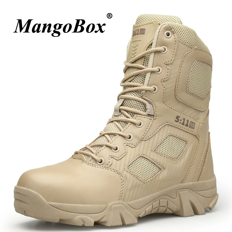 Preto Tamanho Designer De Boots 46 Para 47 Militares Grande Anti Homens Botas Sapatos Táticas Ankle Marca 45 2018 Beige black Bege slip Combate vw5Fw