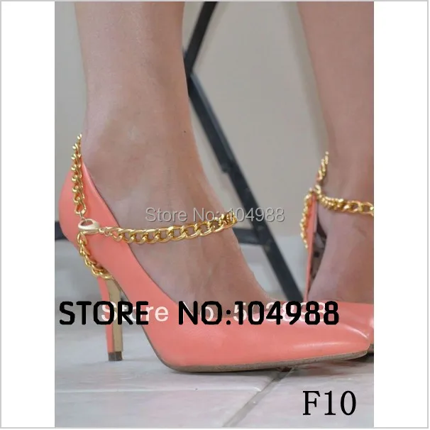 cheap F10 one piece simple anklet jewelry foot chain golden silver black can choose