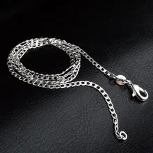 TJP 2MM Women Men Necklace Chain Popular Silver Figaro Chains DIY Necklace Pendant Chain Drop Shipping cross drop chain necklace