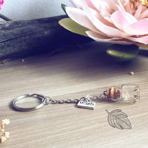 タンポポの形をしたキーホルダー,4個,22x12mmのセット,素敵な