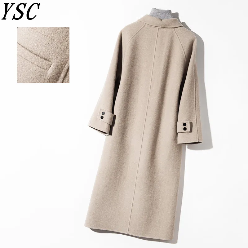Chaud Droit Long Au Noir Style Col Lâche Épaississement 2018 Qualité Manteau Camel Garder Main Design Pure Laine light Avec Haute Femmes Nouveau q7gwZaU