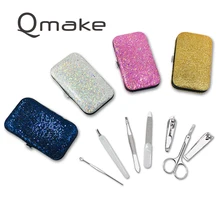 Блестящий Маникюрный Инструмент портативные педикюрные наборы с кнопкой блокировки стальная машинка для стрижки ногтей Резак Триммер Набор для путешествий Подарок