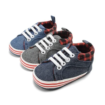 

Baby Shoes Toddler Walking Shoes Newborn First Walkers Children Boys Soft Anti-Slip Sole Denim Sneaker Infant Prewalker