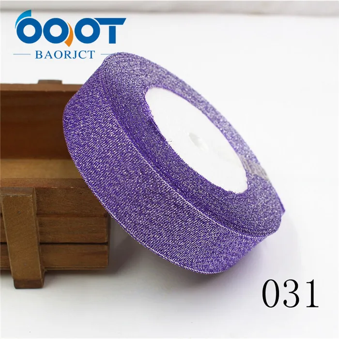 031 OOOT BAORJCT 1710187, 33 цвета 25 мм Блестящая лента Рождественская тесьма для свадебного ремесла бант Подарочное украшение обертывание riband сделай сам - Цвет: 031