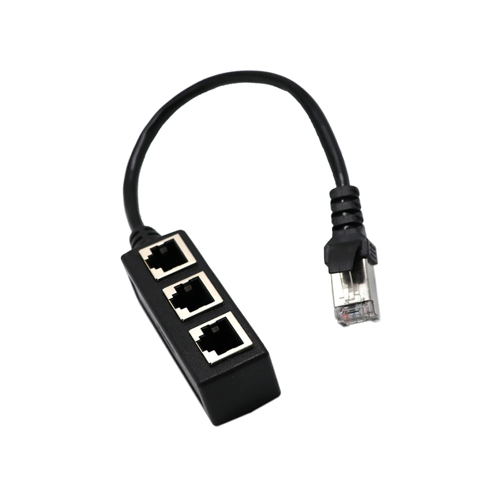 

LAN Ethernet RJ45 Adapter Cable Plug Extension 1 Male to 3 Female Port For LAN Network RJ45 Splitter Extender Conventer Cables