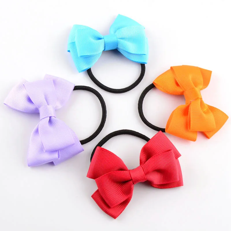 200pcslot 3" girls grosgrain ribbon cute ponytail holders