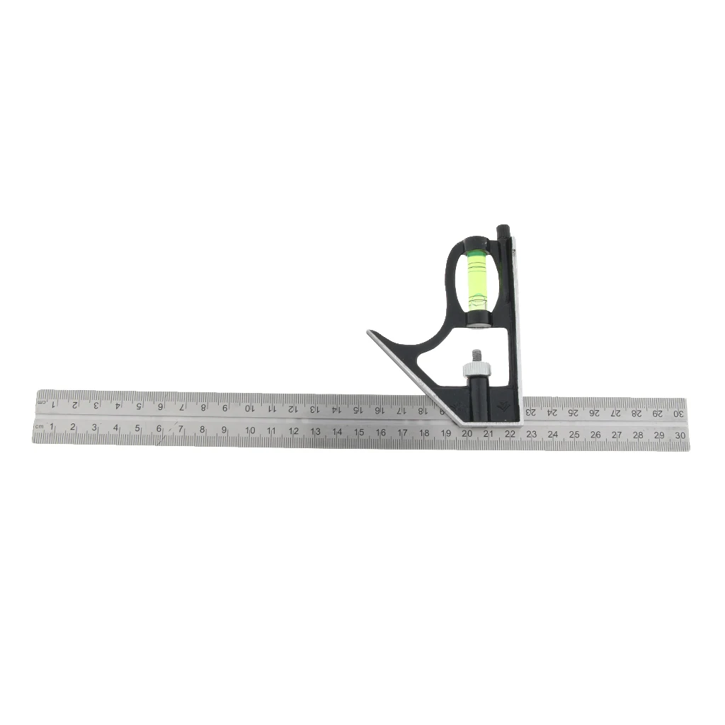 300mm Steel Adjustable Measuring Combination Square Right Angle Ruler Level