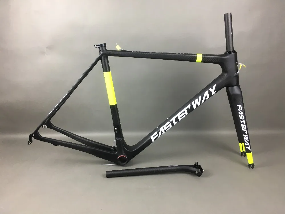 Top classic design FASTERWAY PRO full black with no logo carbon road bike frameset:carbon Frame+Seatpost+Fork+Clamp+Headset,free ems 57