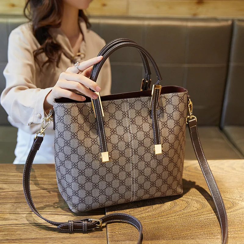 

Women's bag Fashion Printing Portable Large Capacity Single Shoulder Flower Bucket Multi-Function Large-Capacity Handbag