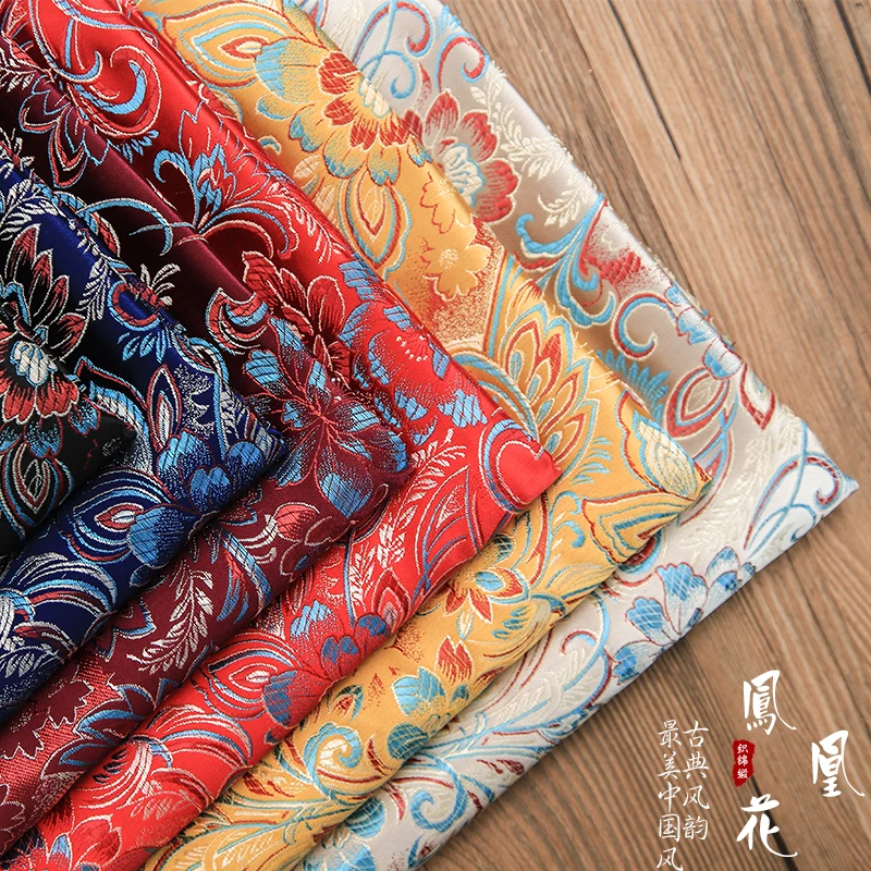New Arrival Brocade Jacquard Polyester Phoenix Flower Fabric For Felt