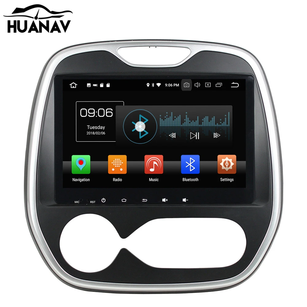 Clearance HUANVA Android 8.0 32G Car CD DVD Player GPS navigation For Renault Capture 2016+ multimedia player tape recorder 8-Core Audio 5