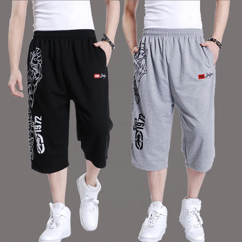 Summer New Men Casual 7 points Trousers Fitness Workout Pants Print