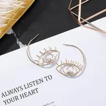 Новые простые милые дизайнерские мраморные металлические серьги-гвоздики для ресниц для женщин