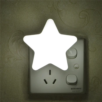 

EU/US Light Sensor Control Mini Star LED Night Light for Dark Night Children Bedroom Bedside Lamp Sleeping Light A