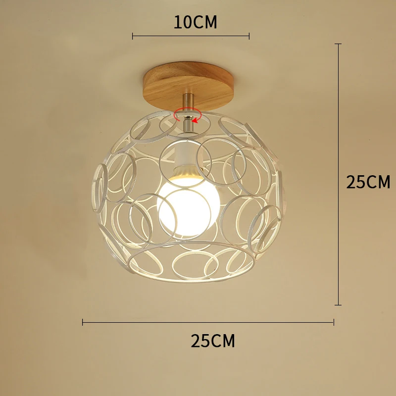 Современные светодиодные потолочные светильники для гостиной спальни скандинавские светодиодные потолочные лампы деревянные лампы для коридора прикроватный Бар Кухня E27 - Цвет корпуса: 19 no bulb