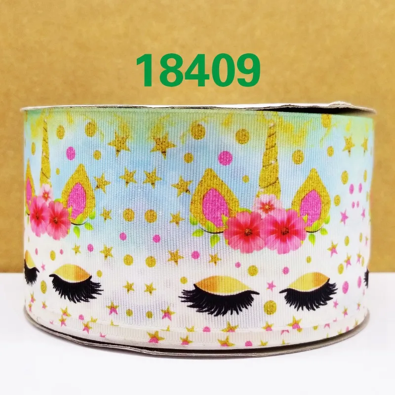 50 ярдов в размер мультфильм ленты напечатанные grosgrain ленты 18490 - Цвет: 18409