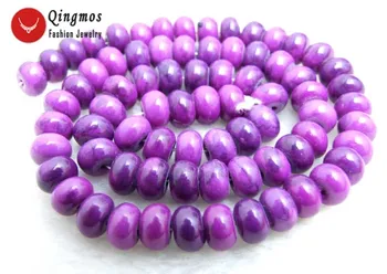 

Qingmos 5*8mm Purple Rondelle Sugilite Natural Stone Beads for Jewelry Making DIY Necklace Bracelet Earring 15'' Free Shipping