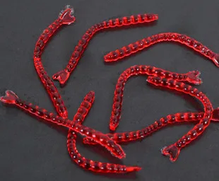 

100pcs 0.3g 2cm Simulation Earthworm Worms Artificial Carp Fishing Lure Tackle Soft Bait Lifelike Fishy Smell Lures Red Color