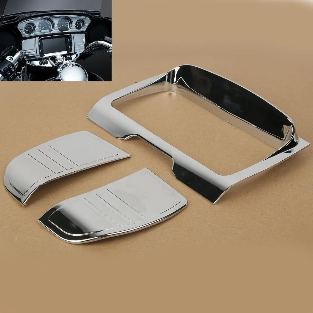 

Tri Line Stereo Trim Fairing Cover For Harley Touring Street Glide FLHX 2014-Up Chrome