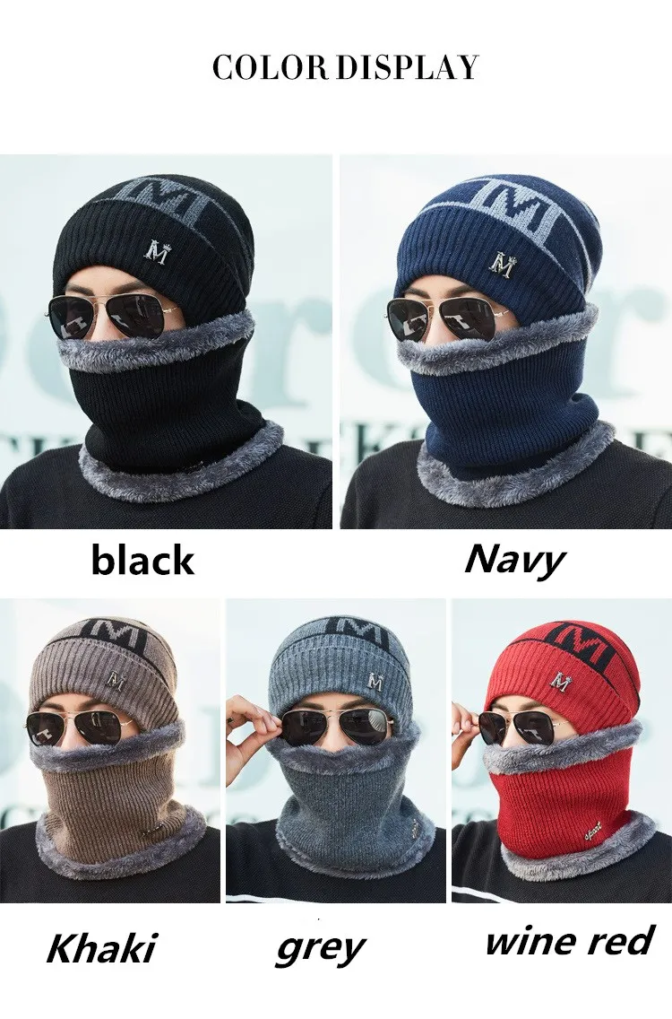 OZyc Skullies Beanies Мужская вязаная шапка, мужская шапка, теплая шерстяная шапка, толстый зимний шарф и головные уборы для мужчин и женщин, шапочки