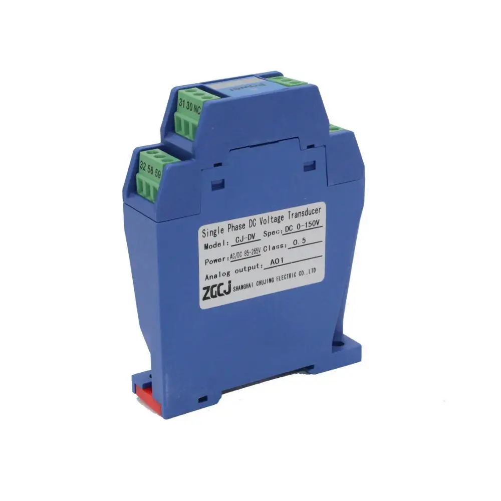 

Din type DC voltage transmitter , DC0-150V range, DC 4-20mA transmit output DC voltage inverter DC volt meter with alanog output