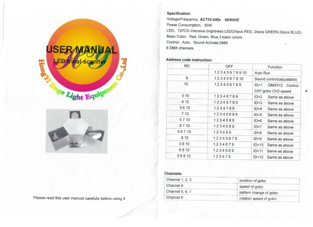 Высококачественный светодиодный DMX 512 Master 3 когти зеркальный сканирующий эффект L светильник RGB светодиодный DJ оборудование диско светильник сканер светодиодный сканер