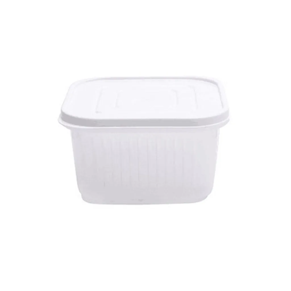 Квадратный слив герметичная коробка имбирь чеснок лук еда контейнер-холодильник качество хранения кухня Органайзер холодильник коробка для хранения - Цвет: White