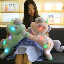 1PC 55CM Luminous Led Light Stuffed Unicorn Plush Toy Soft Flashing Stuffed Animal Unicornio Doll Children