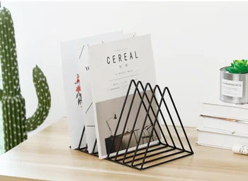 

9 Grids Desktop Iron Book Shelf File Storage Rack Stand Magazines Book Holder Office Desk Storage Organizer Bookshelf