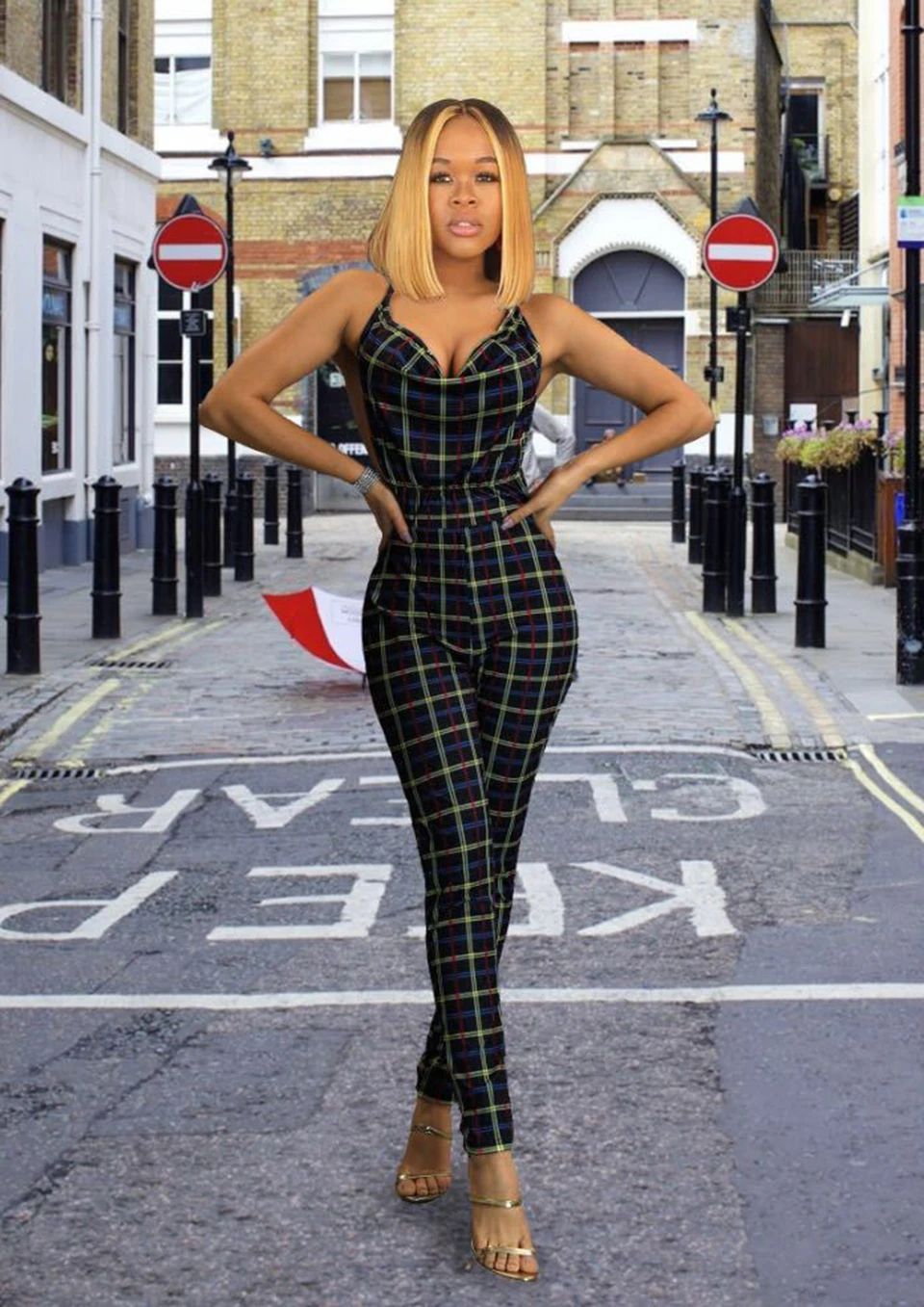 

Summer Sexy Rompers Womens Jumpsuit Elegant Party Checks Backless Club Bodysuits Strapless Playsuits